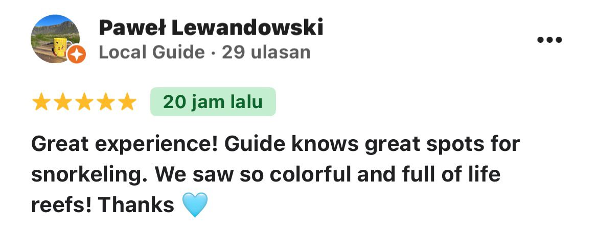 testimoni snorkeling